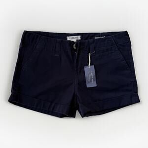 NWT I Love H81‎ Navy Chino Shorts Cotton Blend Low Rise Casual Preppy Size 26